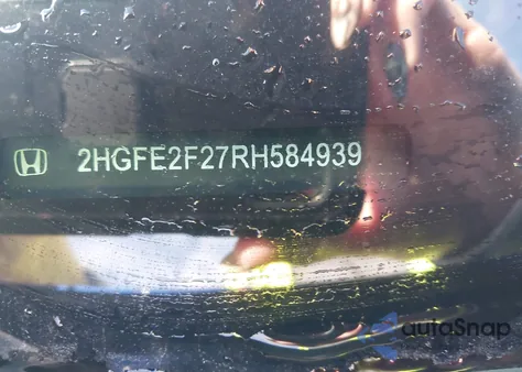 2024 Honda Civic Lx из США, поврежденный, VIN 2HGFE2F27RH584939